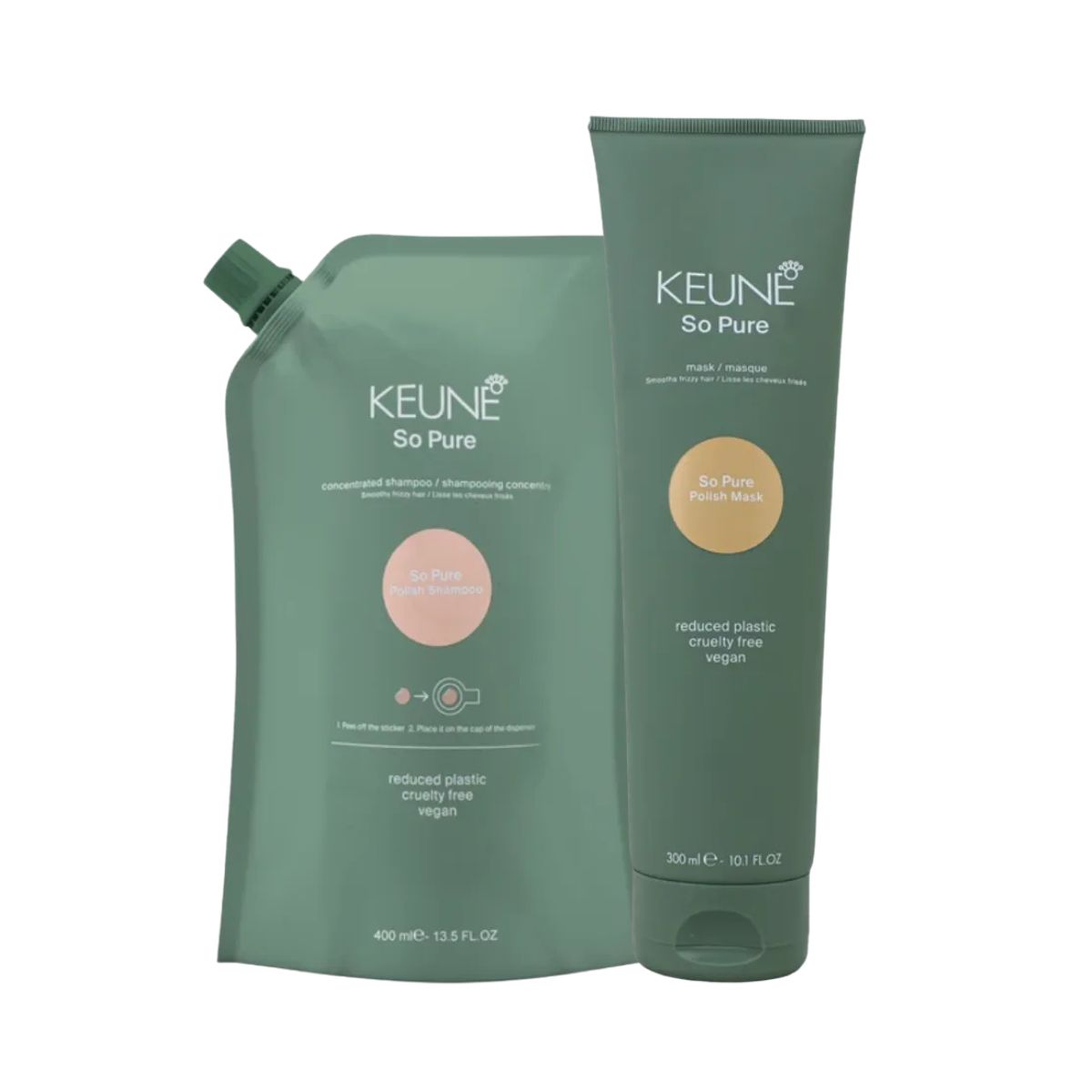 KIT KEUNE SÓ PURE POLISH MÁSCARA 300G + SHAMPOO SÓ PURE POLISH REFILL 400ML