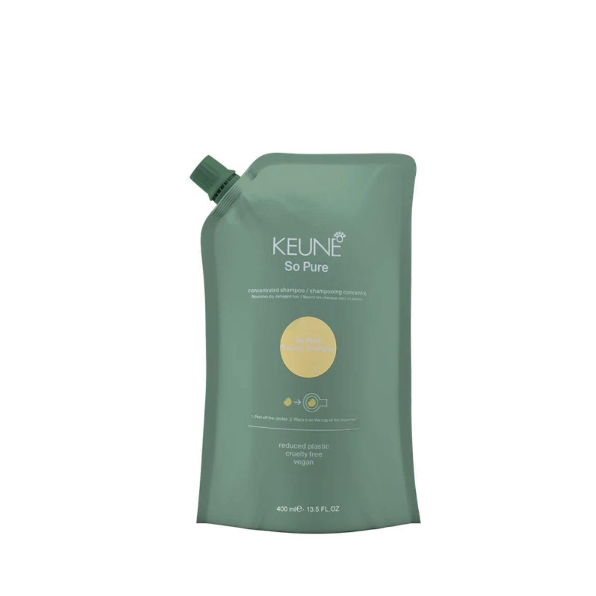 KIT KEUNE SÓ PURE RESTORE FRASCO COM PUMP 400ML + SHAMPOO SÓ PURE RESTORE REFILL