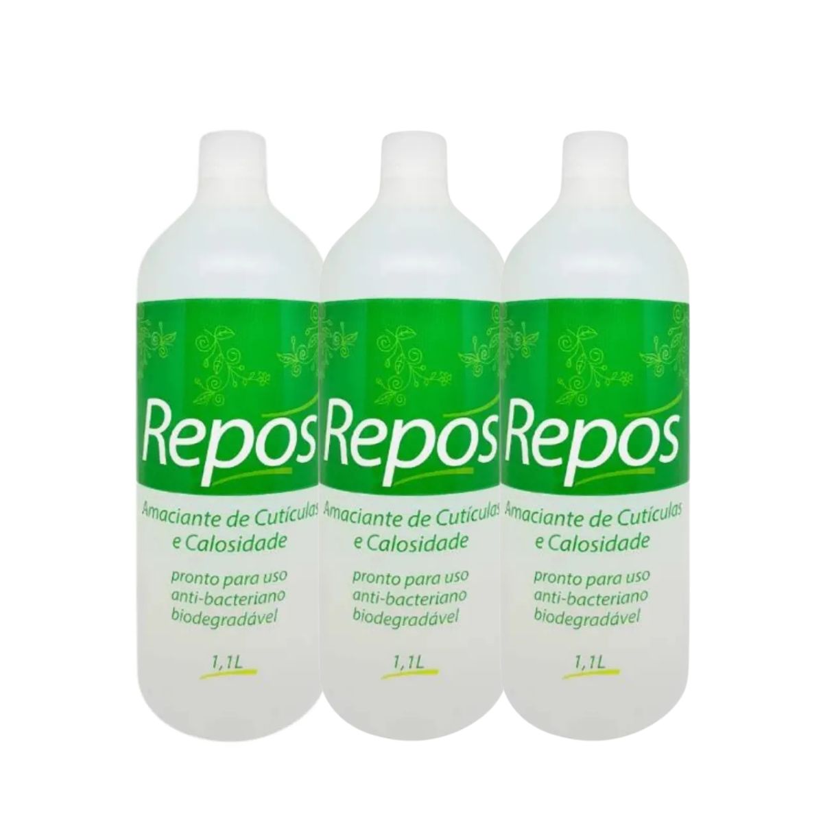 KIT REPÓS 3 AMACIANTES LÍQUIDOS DE CUTÍCULA E CALOSIDADE 1,1L