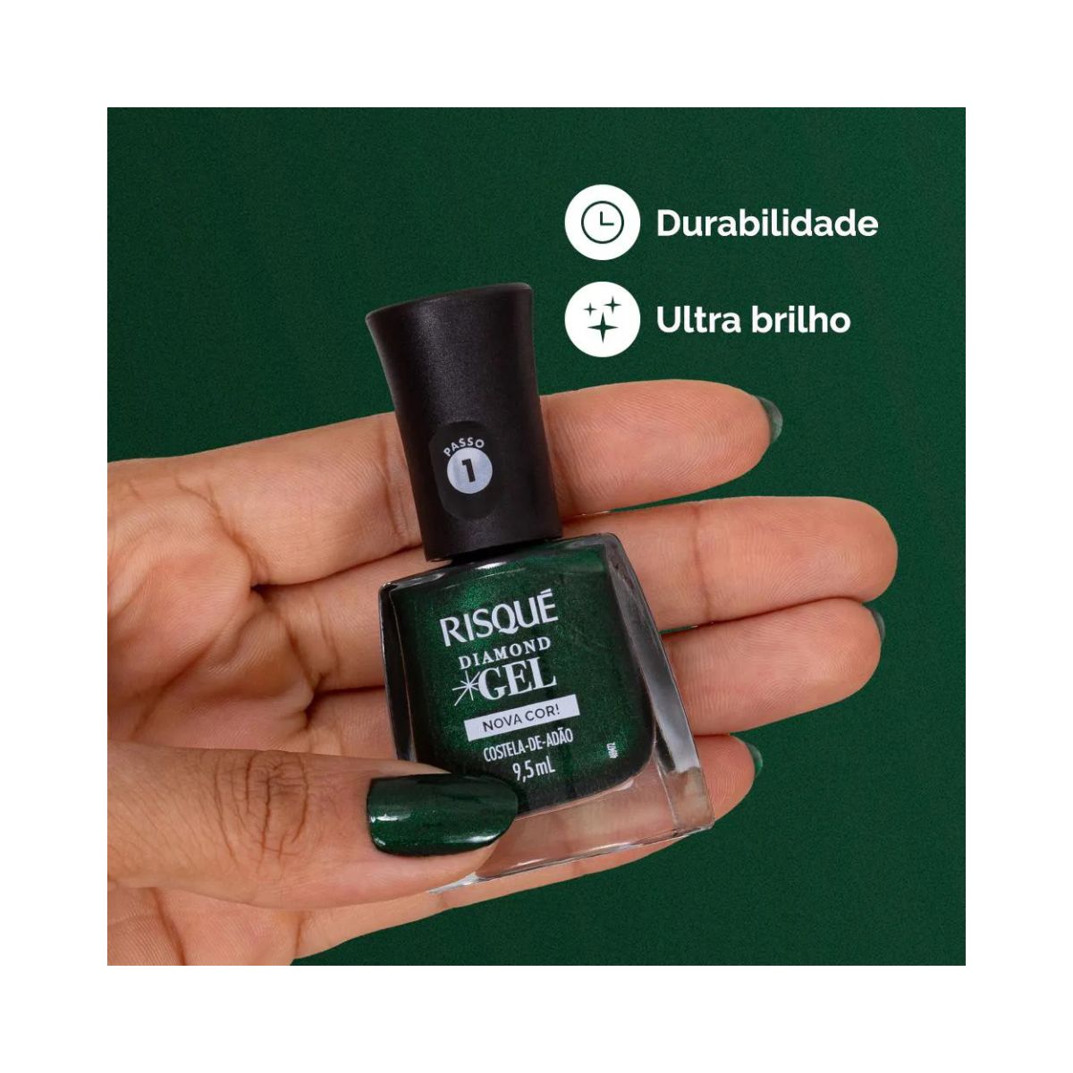 ESMALTE RISQUÉ METALICO DIAMOND GEL COSTELA DE ADÃO 9,5ML