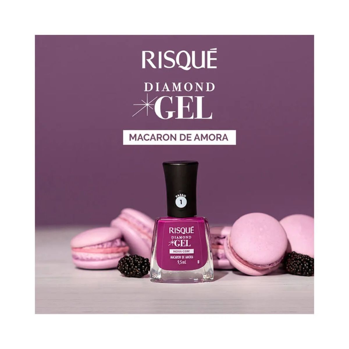 ESMALTE RISQUÉ CREMOSO DIAMOND GEL MACARON DE AMORA 9,5ML