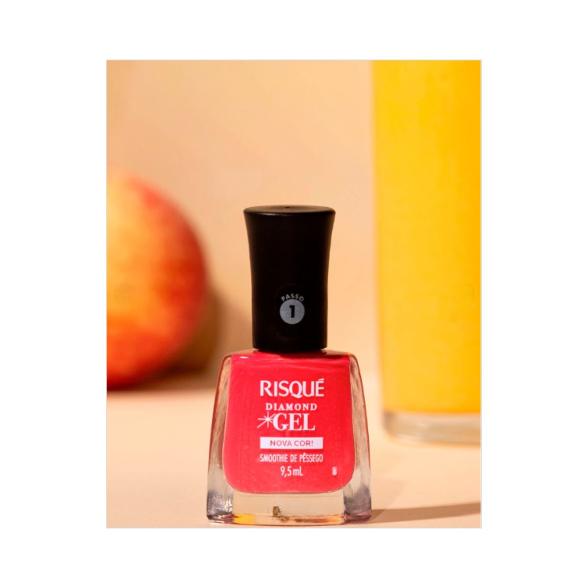 ESMALTE RISQUÉ CREMOSO DIAMOND GEL SMOOTHIE PÊSSEGO 9,5ML