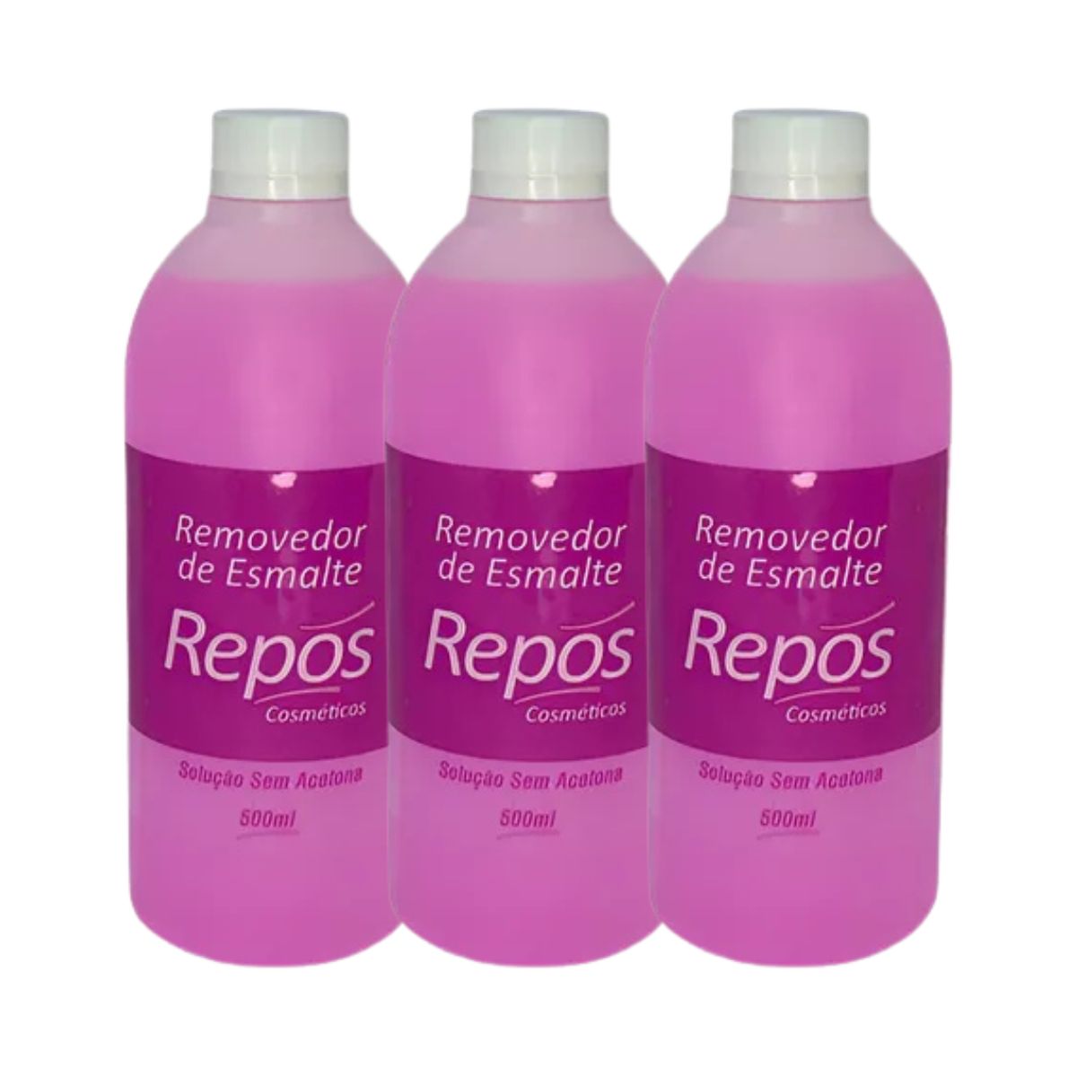 KIT REPÓS 3 REMOVEDORES DE ESMALTES SEM ACETONA 500ML