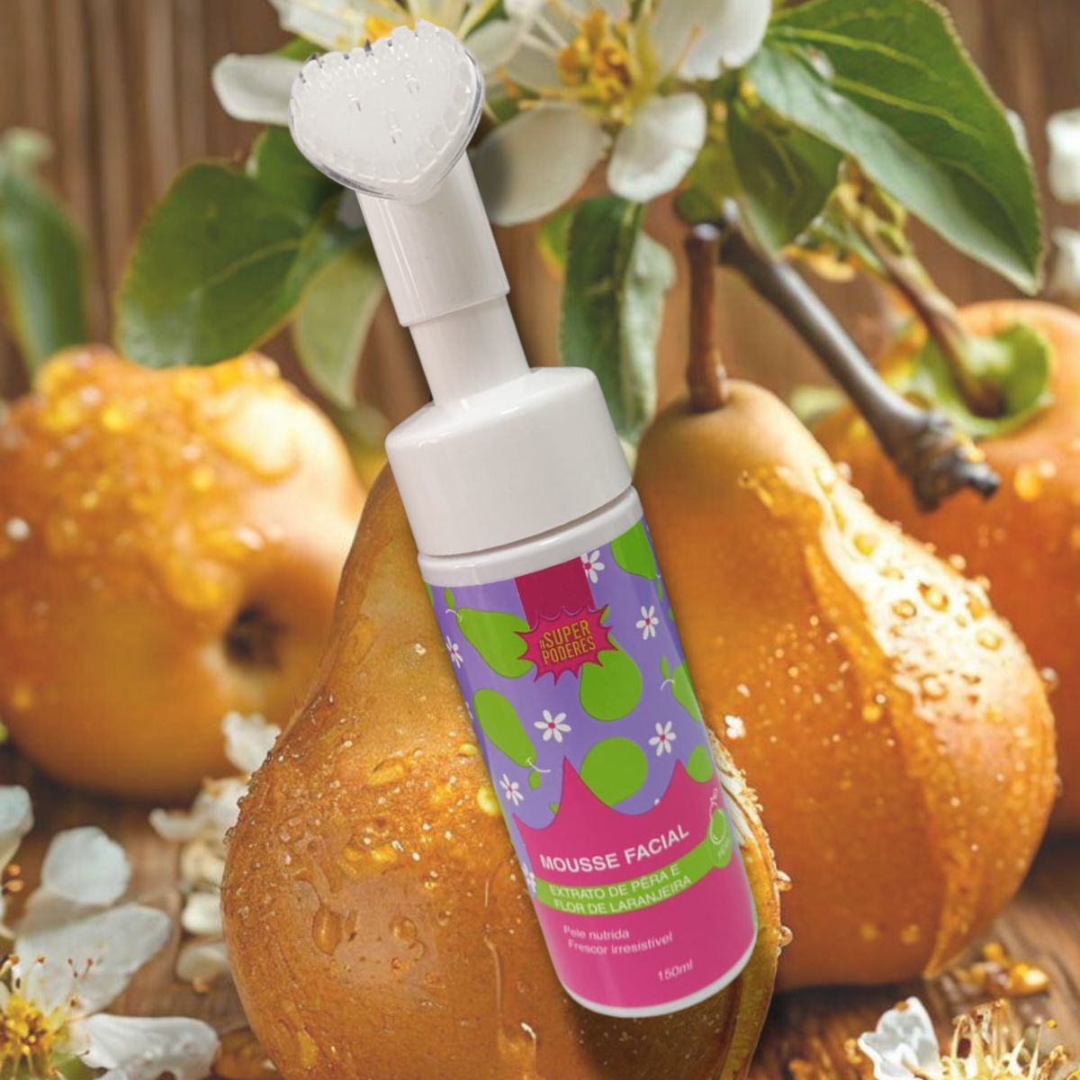 MOUSSE FACIAL EXTRATO DE PERA E FLOR DE LARANJEIRA SUPER PODERES 150ML
