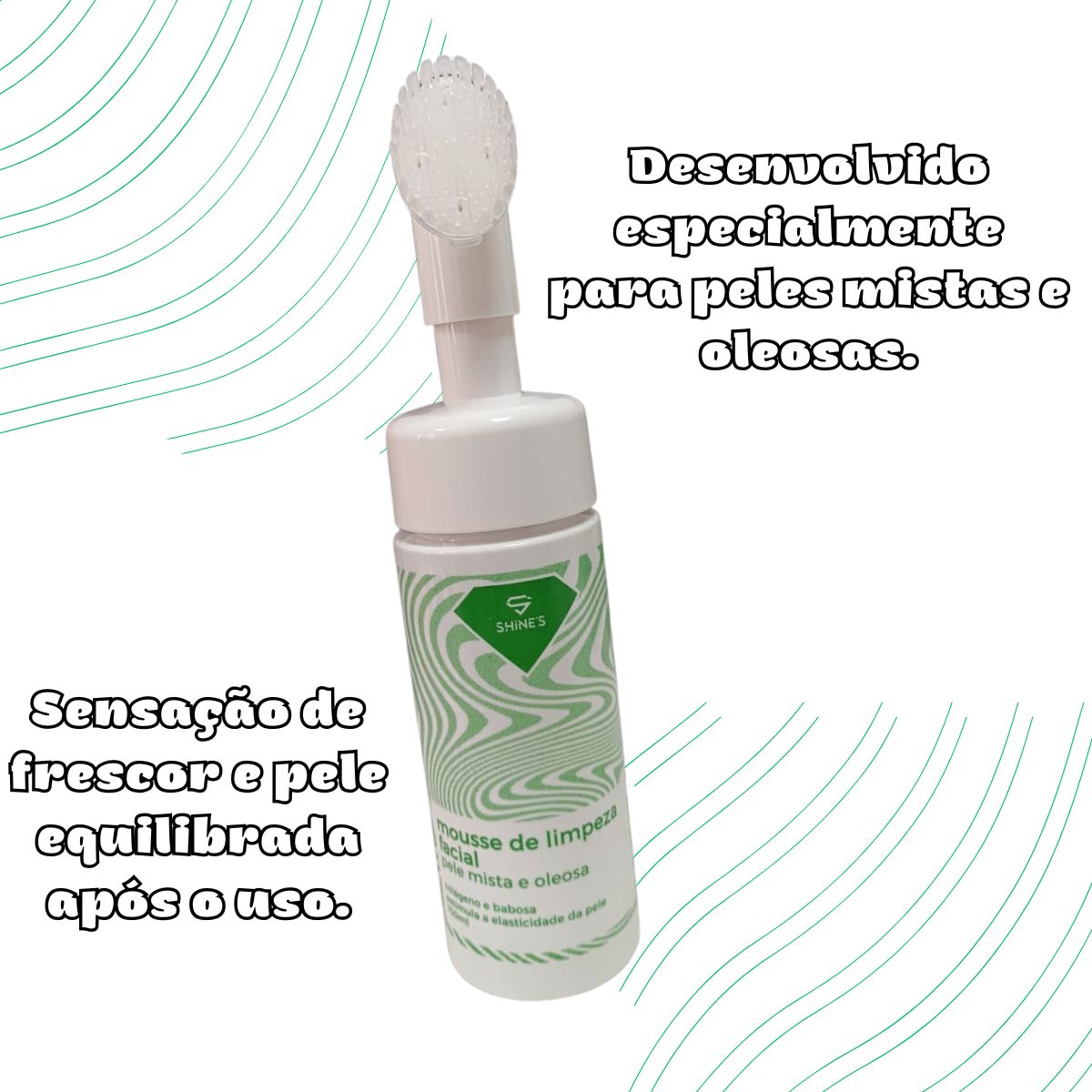 MOUSSE DE LIMPEZA FACIALPELE MISTA E OLEOSA SHINES 150ML
