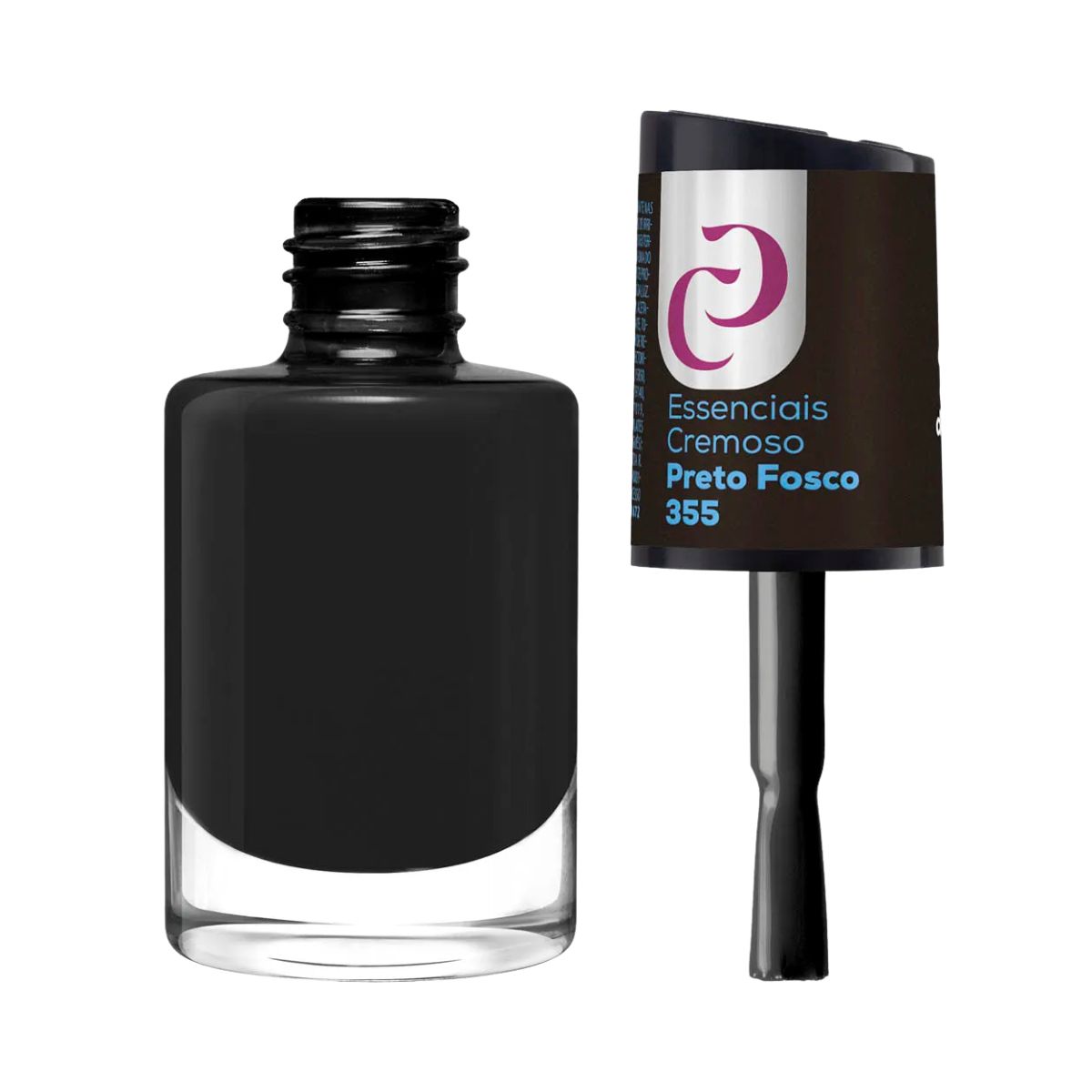 ESMALTE CORA ESSENCIAIS CREMOSO PRETO FOSCO Nº355 10ML