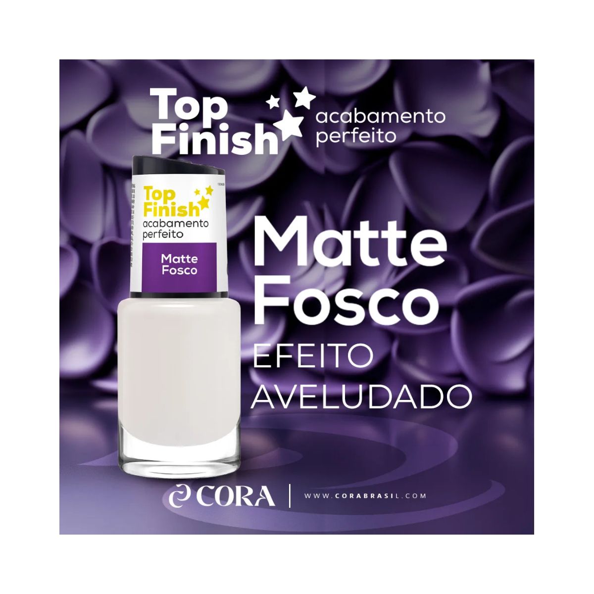 TOP COATFINISH MATTE FOSCO CUIDADOS ESPECIAIS UNHAS CORA 10ML