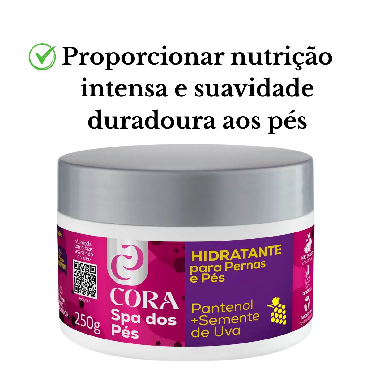 HIDRATANTE SPA DOS PÉS PANTENOL +SEMENTE DE UVA CORA 250G