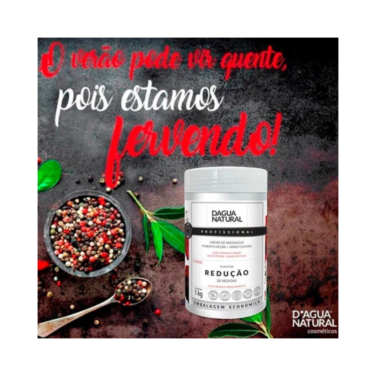 CREME DE MASSAGEM PIMENTA NEGRA DAGUA NATURAL 1KG