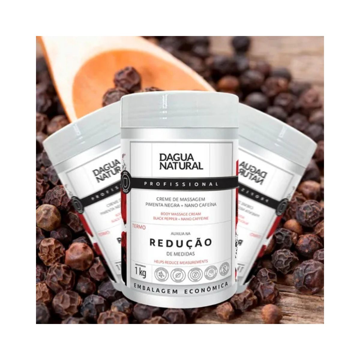 CREME DE MASSAGEM PIMENTA NEGRA DAGUA NATURAL 1KG