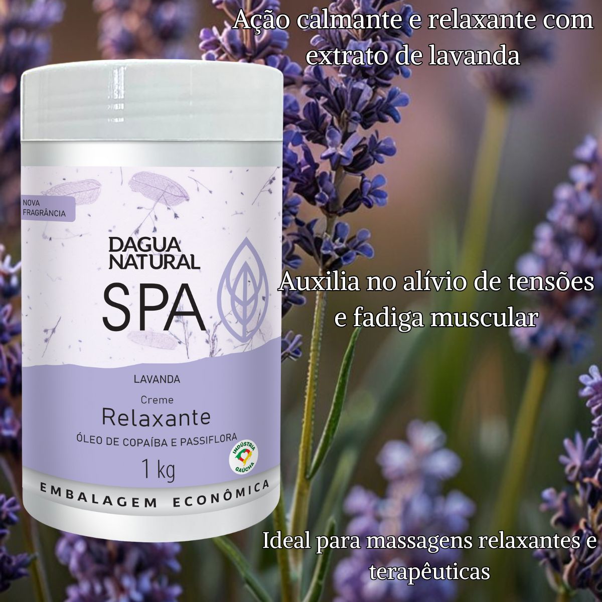 CREME RELAXANTE SPA LAVANDA DAGUA NATURAL 1KG
