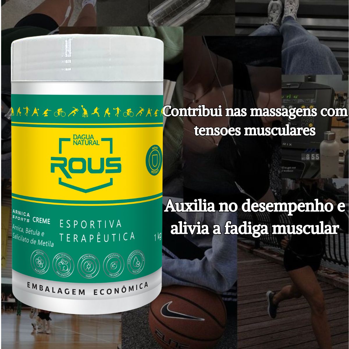 CREME DE MASSAGEM ROUS DAGUA NATURAL 1KG