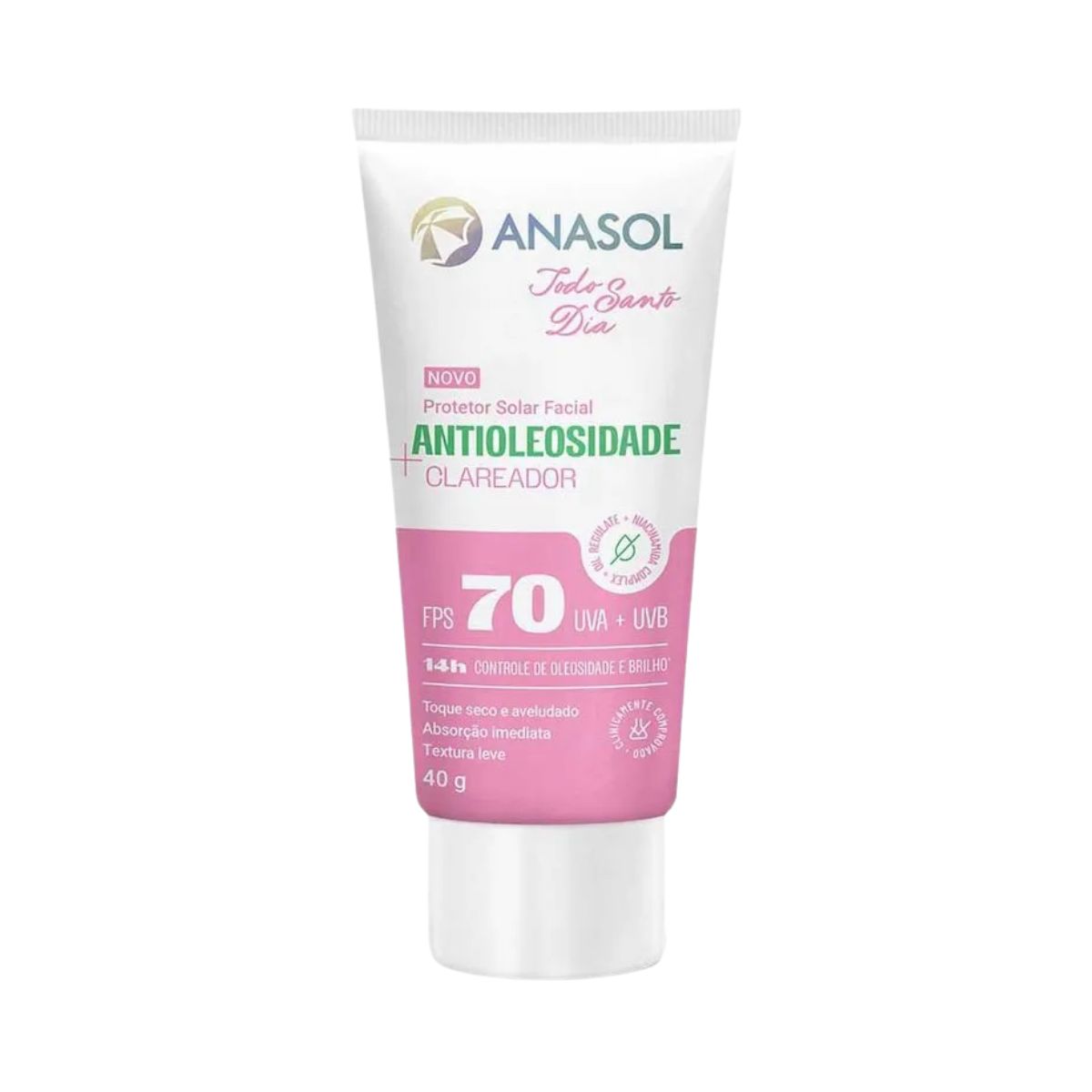 PROTETOR SOLAR FACIAL ANTIOLEOSIDADE TSD CLAREADOR  FPS 70 40G ANASOL