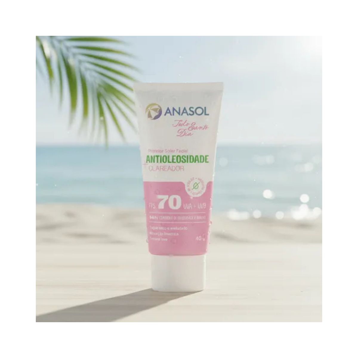 PROTETOR SOLAR FACIAL ANTIOLEOSIDADE TSD CLAREADOR  FPS 70 40G ANASOL