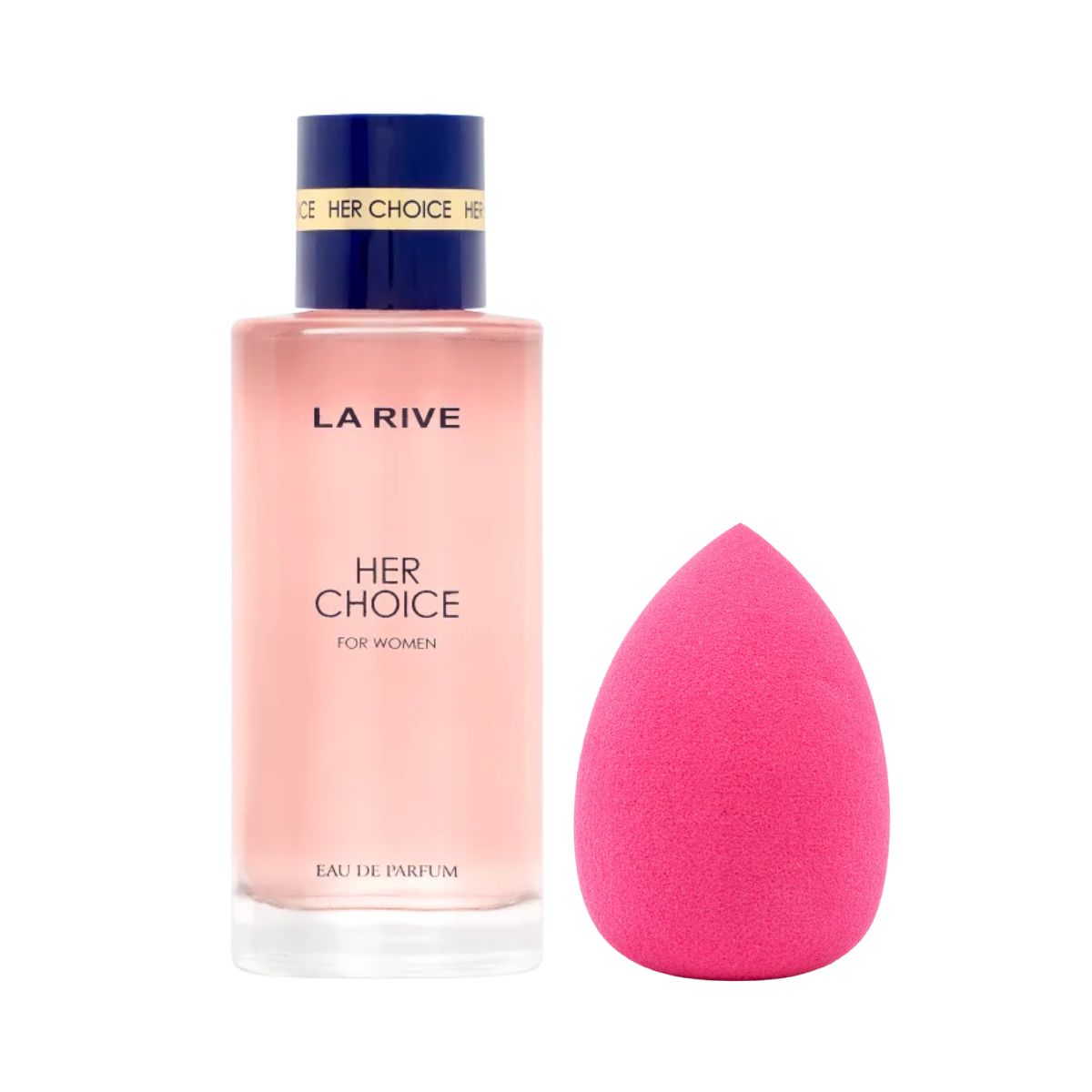 KIT LA RIVE PERFUME EDP FEMININO HER CHHOICE 100ML + ESPONJA PARA MAQUIAGEM