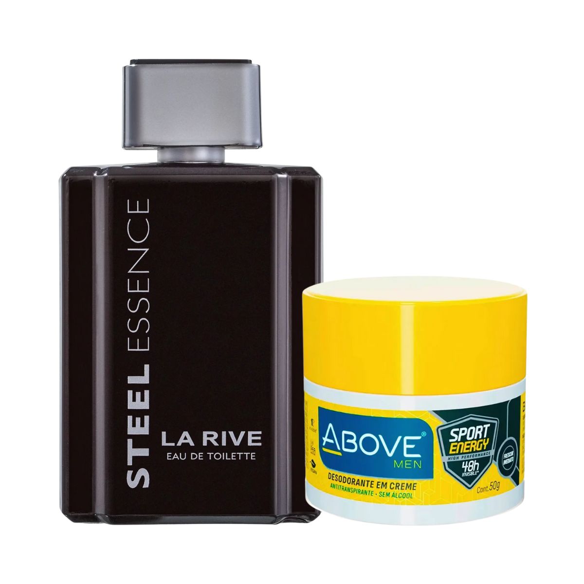 KIT LA RIVE STEEL ESSENCE EDT MASCULINO 100ML + DESODORANTE CREME SPORT ENERGY A