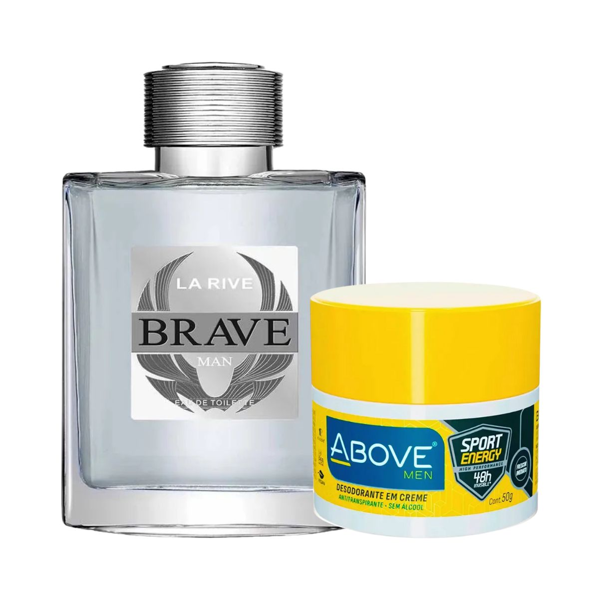 KIT LA RIVE PERFUME EDT MASCULINO BRAVE 100ML + DESODORANTE CREME SPORT ENERGY A