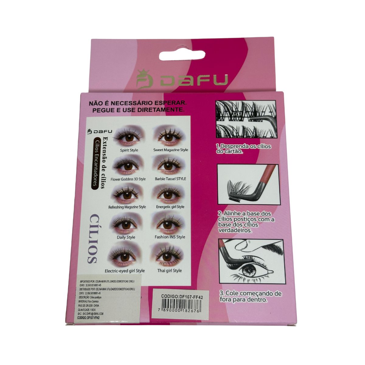 KIT EXTENSAO CILIOS DAFU CERVO 0.07-D9-14MIX DF107-FF42