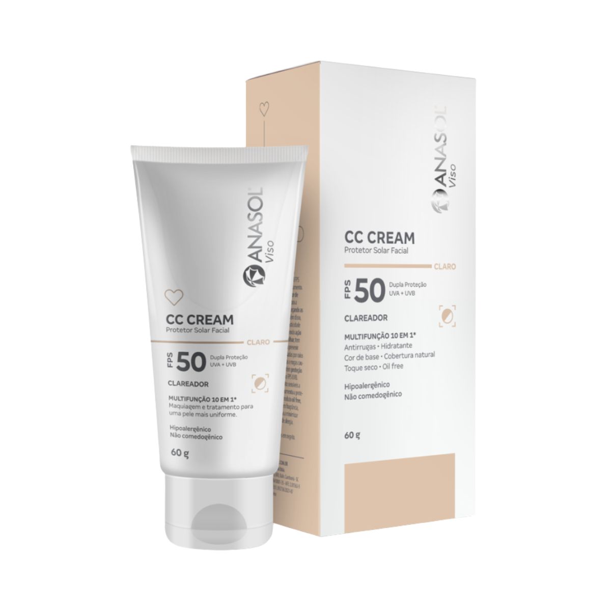CC CREAM FPS5O CLARO ANASOL 60G