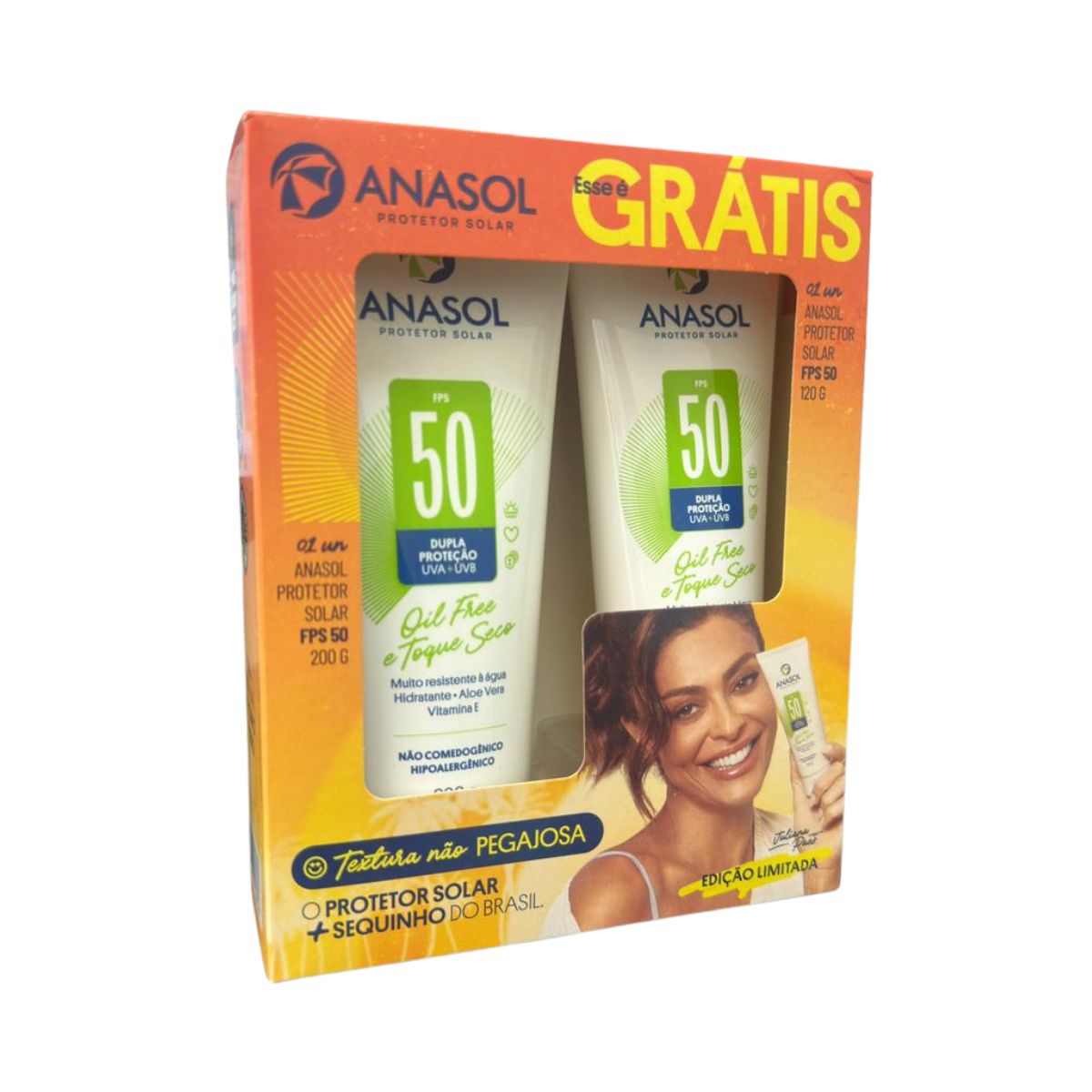 KIT PROTETOR SOLAR CORPO E ROSTO FPS 50 200G + FPS50 120G ANASOL