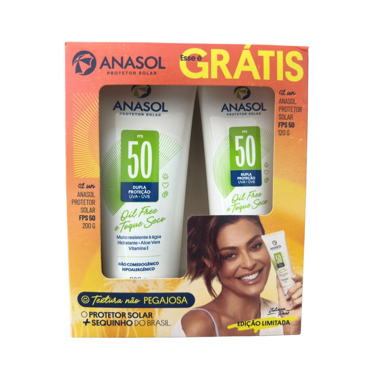 KIT PROTETOR SOLAR CORPO E ROSTO FPS 50 200G + FPS50 120G ANASOL