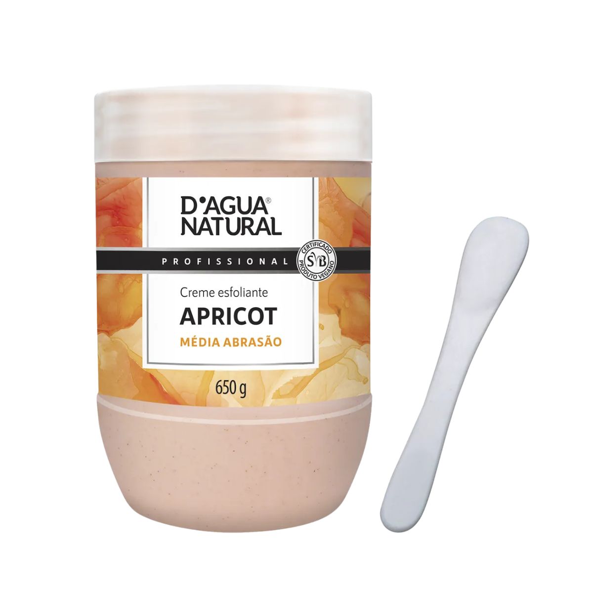 KIT DAGUA NATURAL CREME ESFOLIANTE APRICOT MÉDIA ABRASÃO 650G + ESPÁTULA ACRÍLIC