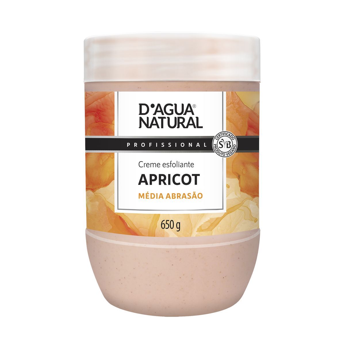 KIT DAGUA NATURAL CREME ESFOLIANTE APRICOT MÉDIA ABRASÃO 650G + ESPÁTULA ACRÍLIC