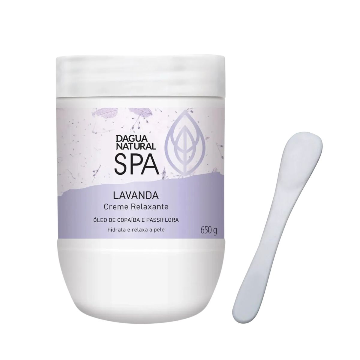 KIT DAGUA NATURAL CREME DE MASSAGEM SPA LAVANDA 650G + ESPÁTULA ACRÍLICA