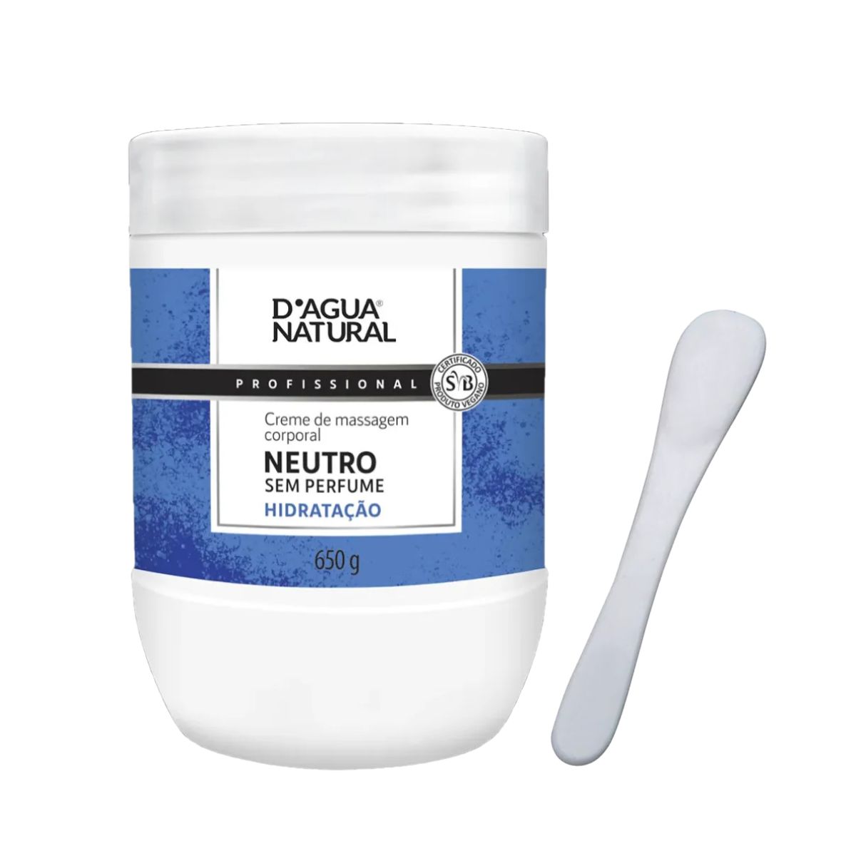 KIT DAGUA NATURAL CREME DE MASSAGEM NEUTRO 650G + ESPÁTULA ACRÍLICA