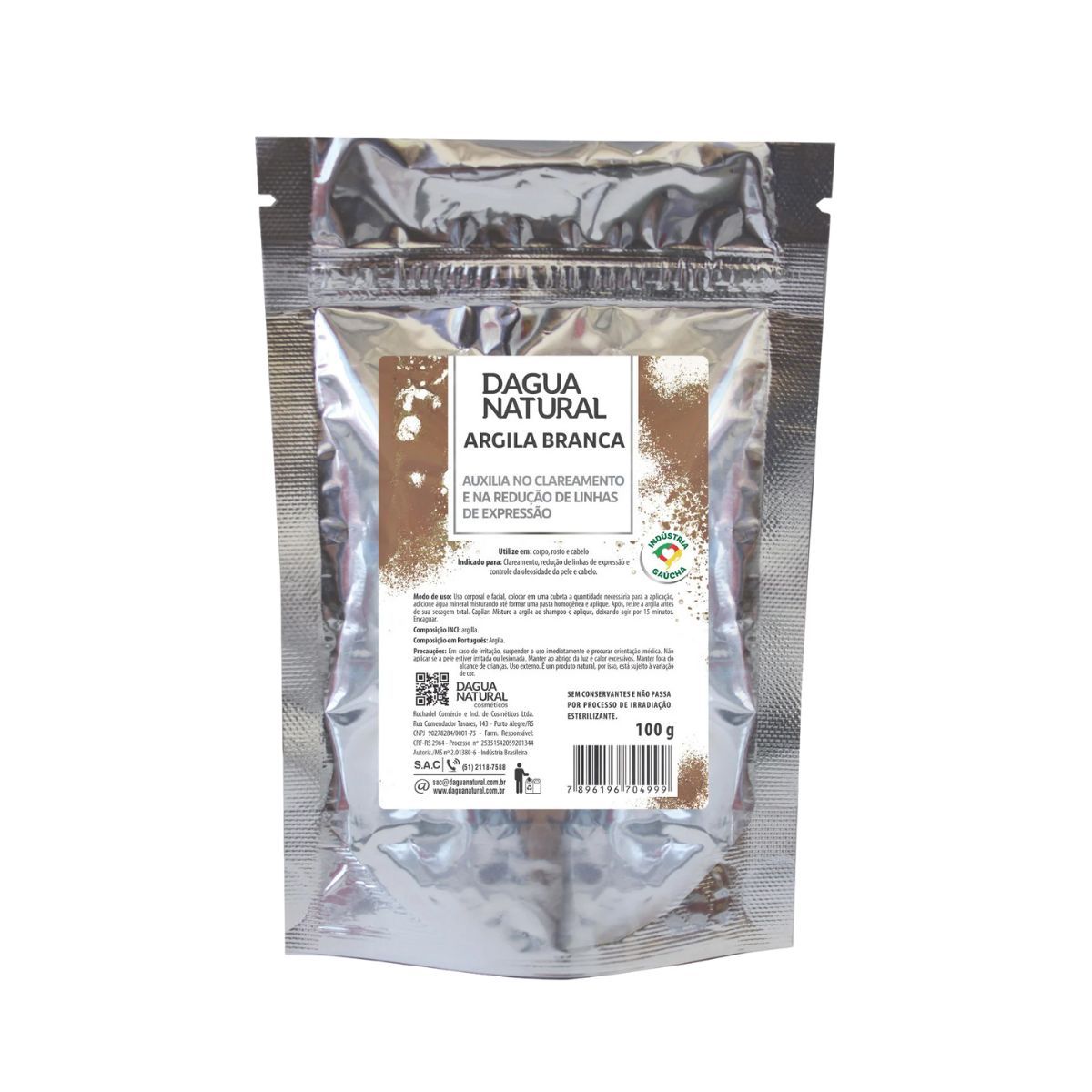 KIT DAGUA NATURAL CREME DE MASSAGEM CAFEÍNA 7 ATIVOS 650G + ARGILA BRANCA EM SAC