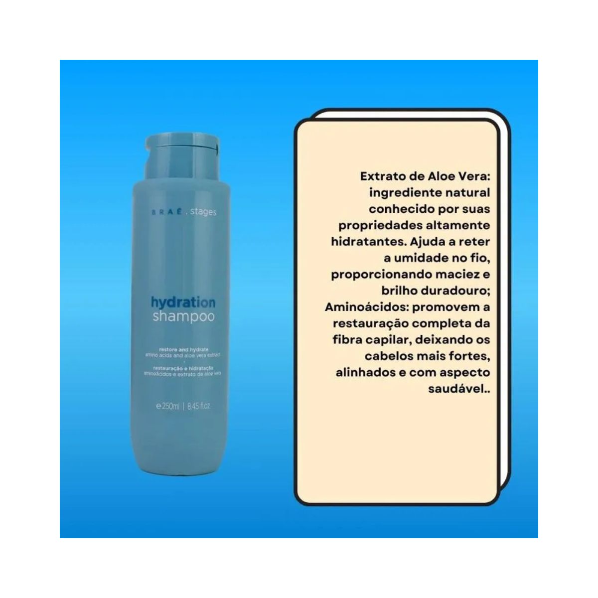 SHAMPOO STAGES HIDRATAÇÃO BRAÉ 250ML