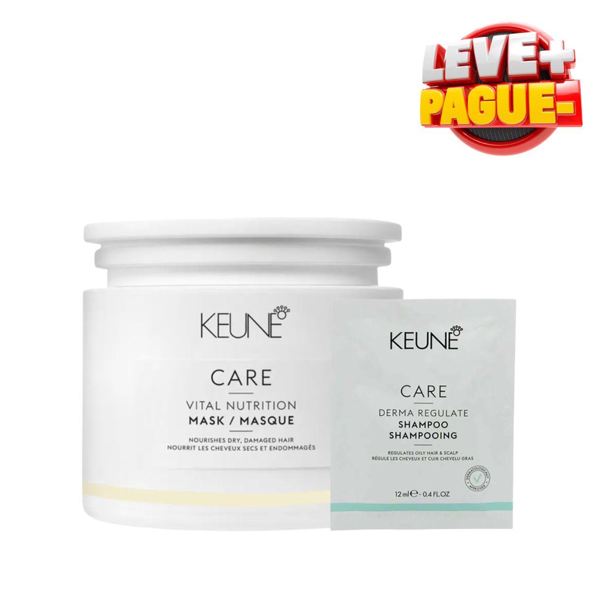 KIT KEUNE MÁSCARA CARE VITAL NUTRITION 200ML + SACHÊ SHAMPOO DERMA REGULATE 12ML
