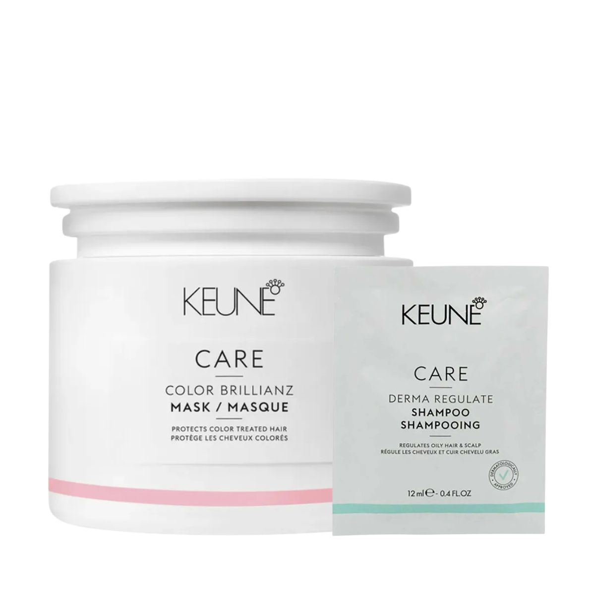 KIT KEUNE MÁSCARA CARE COLOR BRILLIANZ 200ML + GRÁTIS SACHÊ SHAMPOO DERMA REGULA