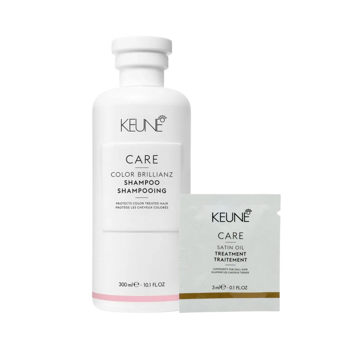 KIT KEUNE SHAMPOO CARE COLOR BRILLIANZ 300ML + GRÁTIS SACHÊ TRETMENT SATIN OIL 3