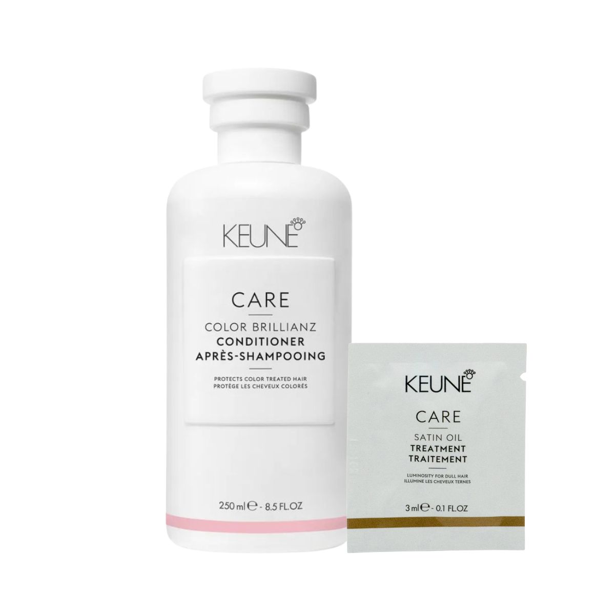 KIT KEUNE CONDICIONADOR CARE COLOR BRILLIANZ 250 ML + GRÁTIS TREATMENT SATIN OIL