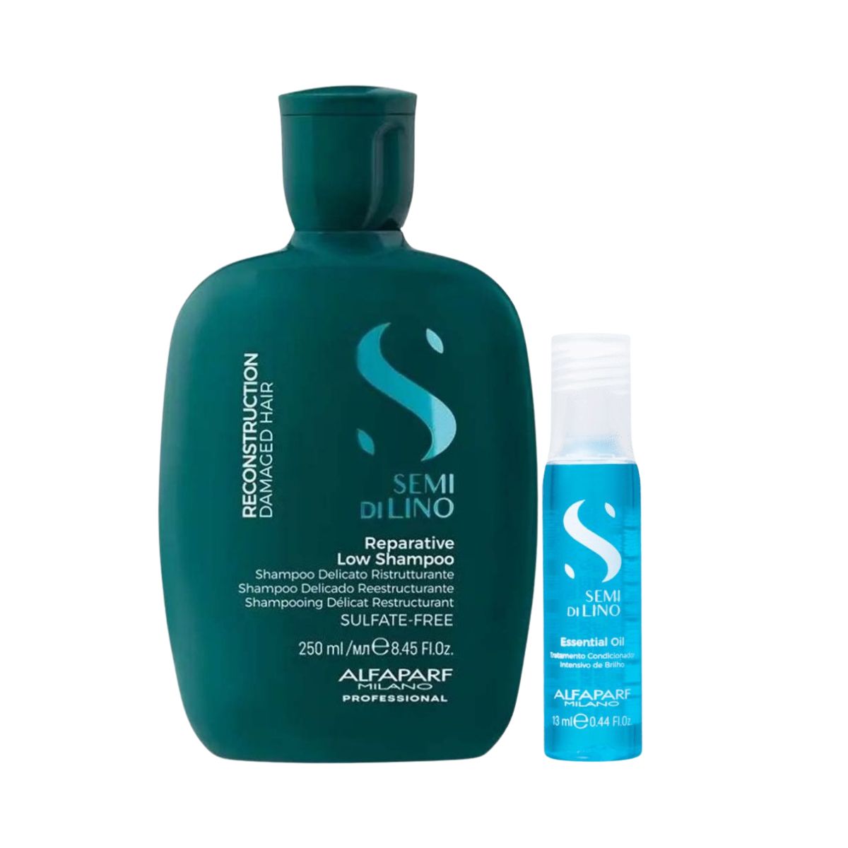 KIT ALFAPARF SHAMPOO SEMI DI LINO RECONSTRUCTION DAMAGED HAIR 250ML + AMPOLA SEM