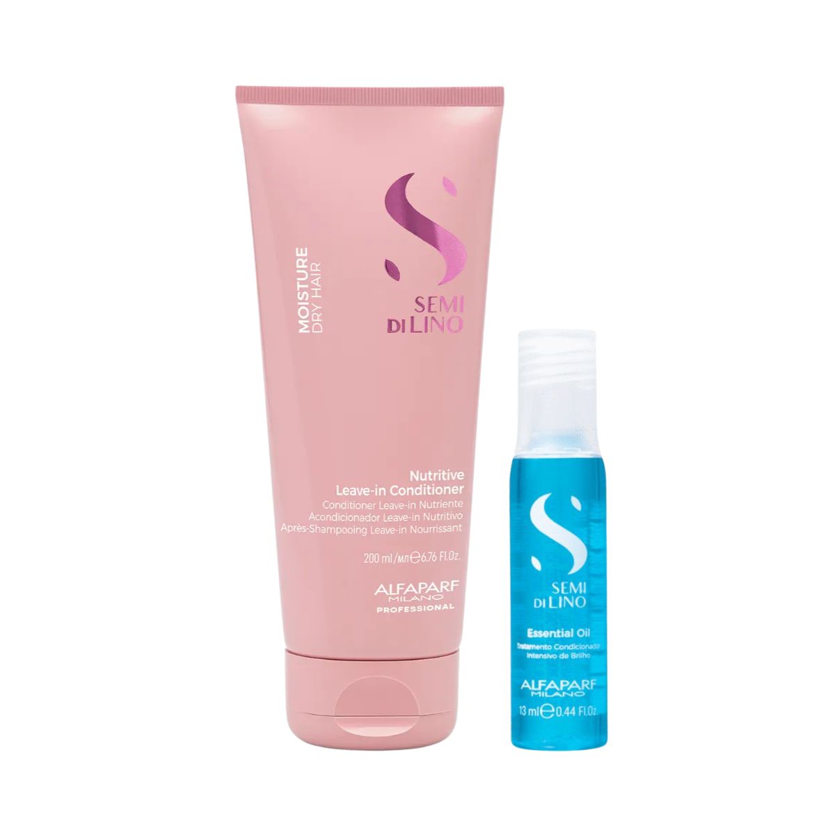 KIT ALFAPARF LEAVE-IN SEMI DI LINO NUTRITIVE MOISTURE DY HAIR 200ML + AMPOLA SEM