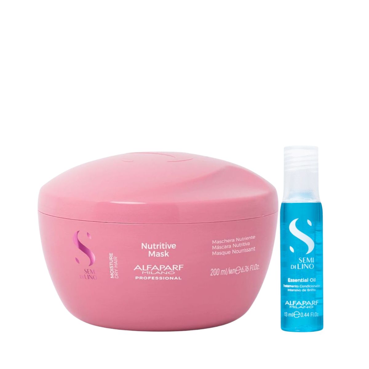 KIT ALFAPARF MÁSCARA CONDICIONADORA SEMI DI LINO NUTRITIVE MOISTURE DRY HAIR 200