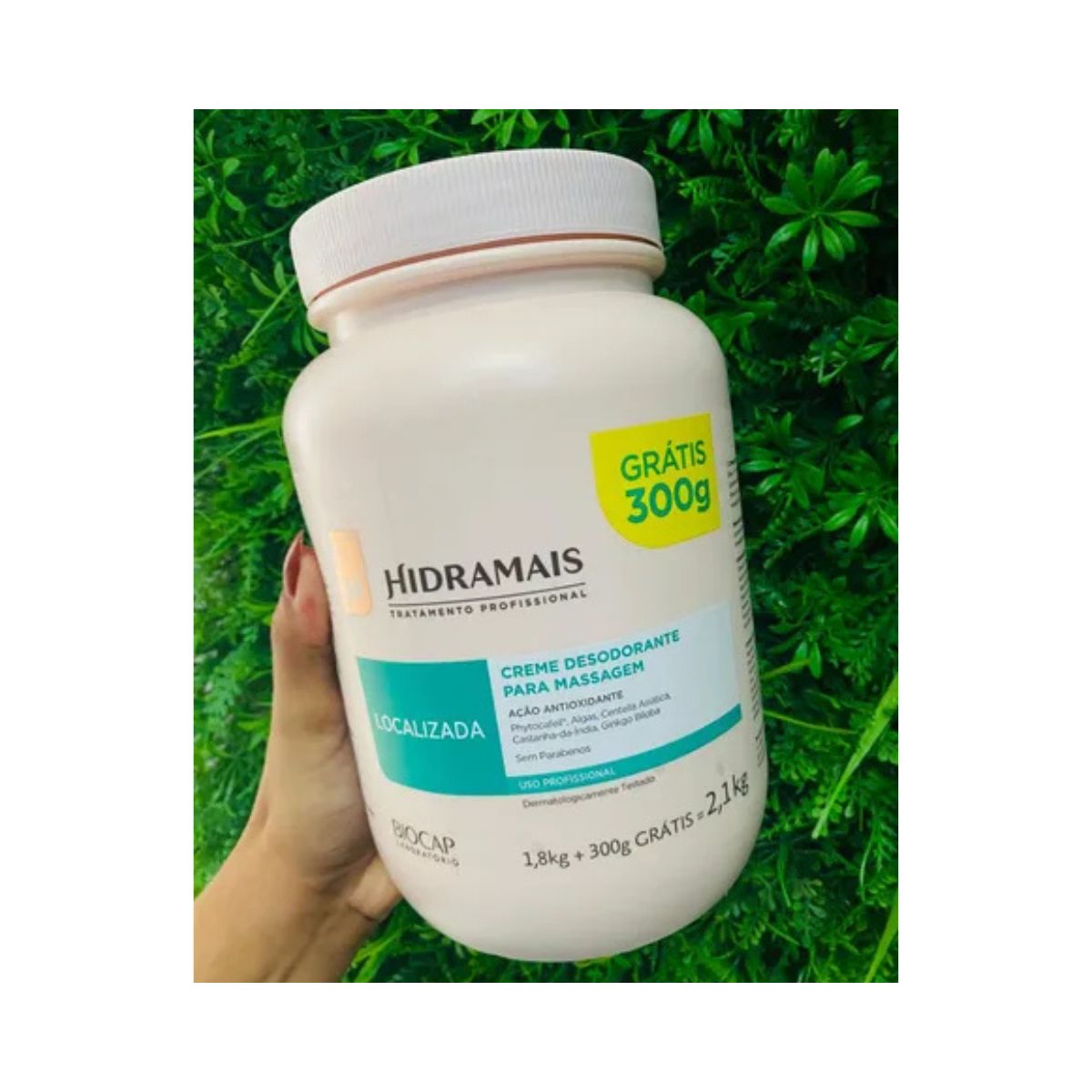 CREME PARA MASSAGEM LOCALIZADA HIDRAMAIS PROFISSONAL 1,8KG + 300G