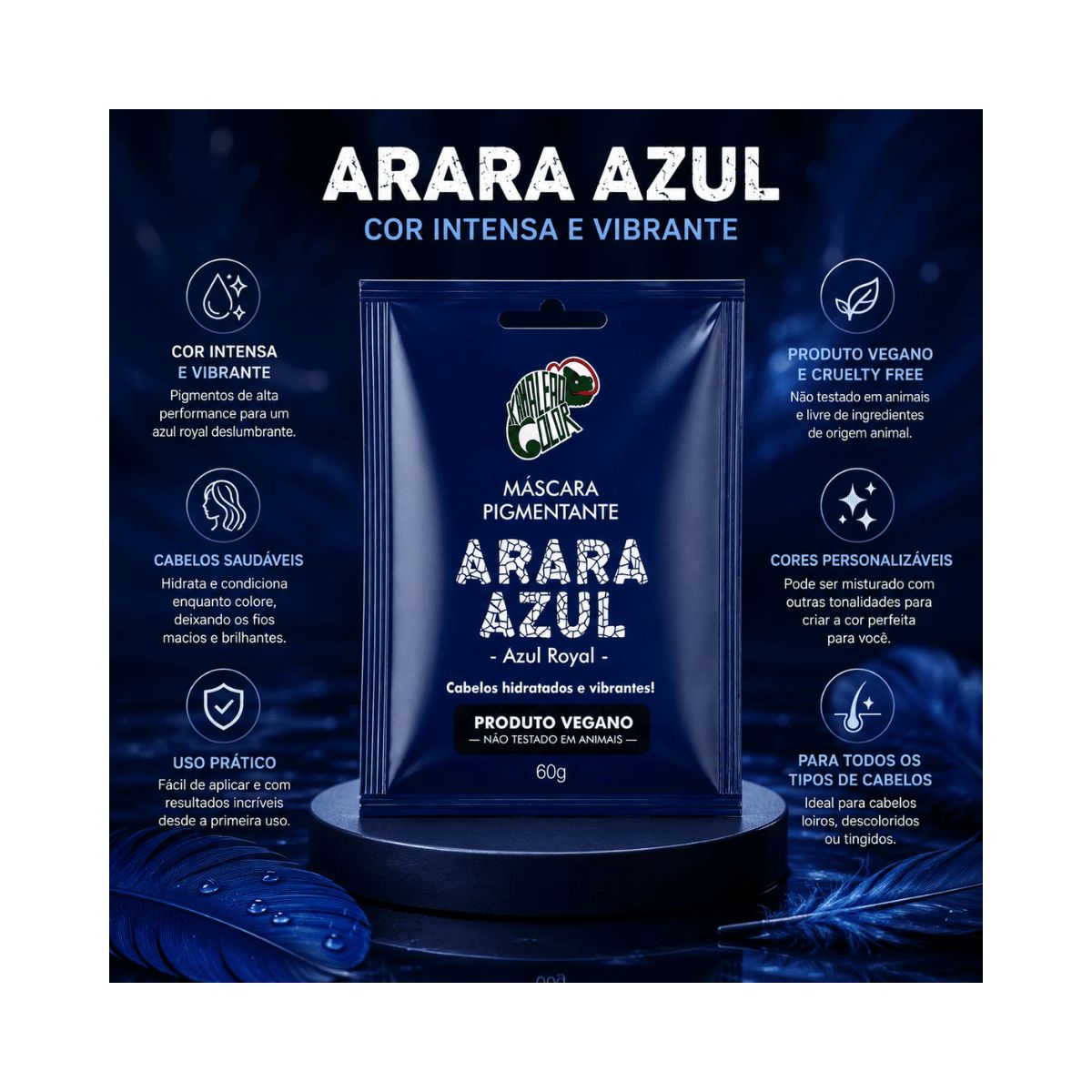 MÁSCARA PIGMENTANTE ARARA AZUL KAMALEÃO 60G