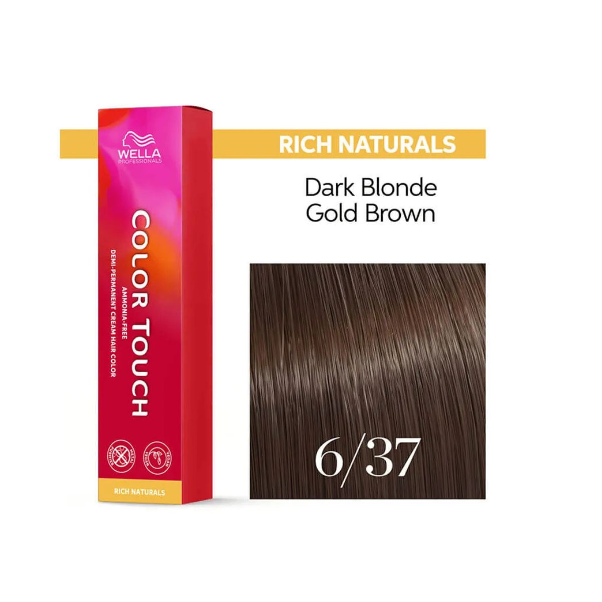 TONALIZANTE COLOR TOUCH 6.73 LOURO ESCURO MARROM DOURADO WELLA PROFISSIONALS 60G