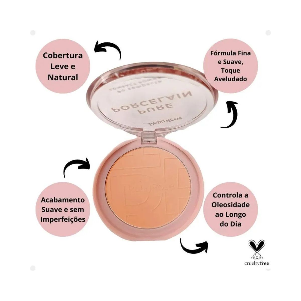 PO COMPACTO RUBY ROSE PURE PORCELAIN P30 HB-M401-3