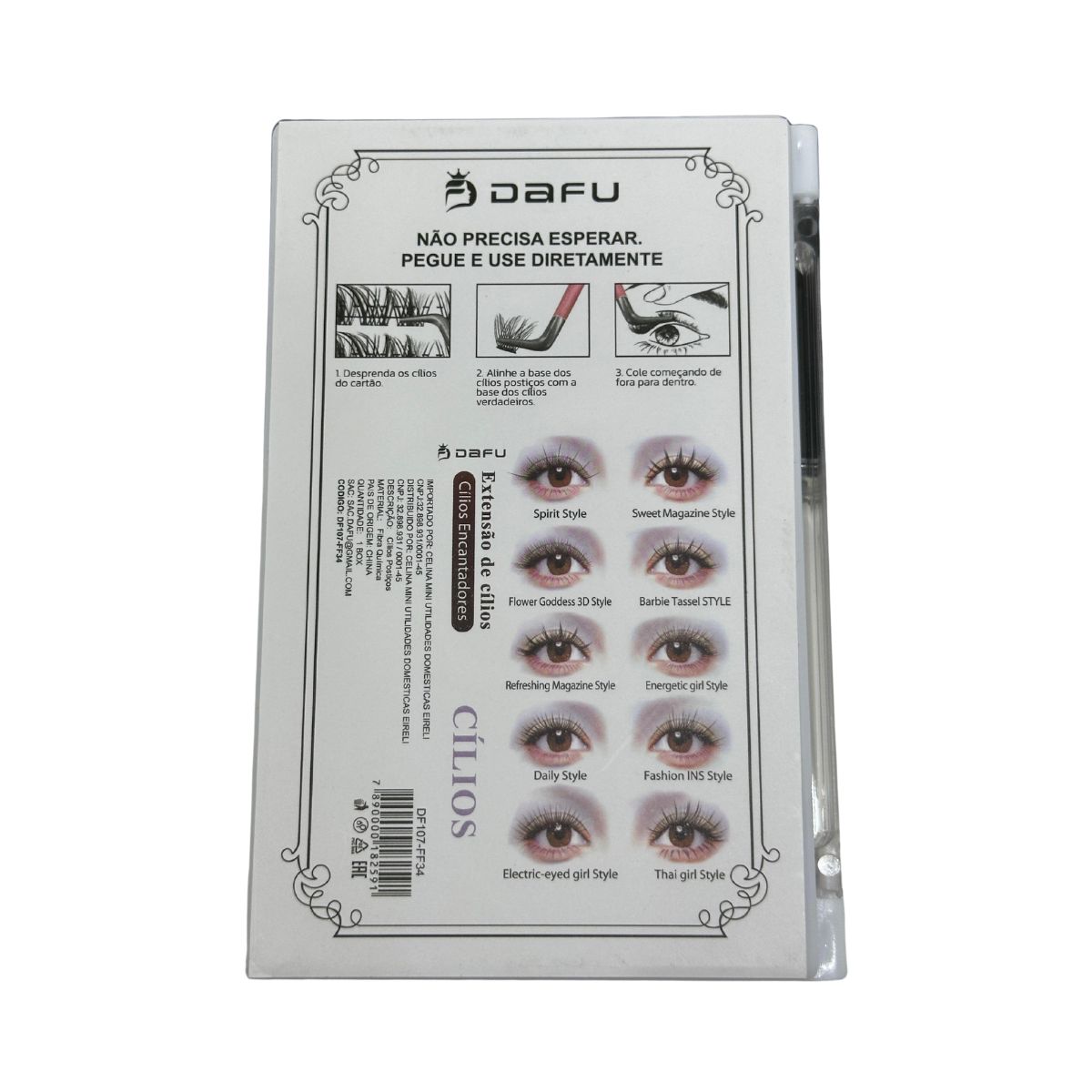 KIT CILIOS DAFU ALONGADORES AUTOCOLA 0.07-D-MIX DF107-FF34