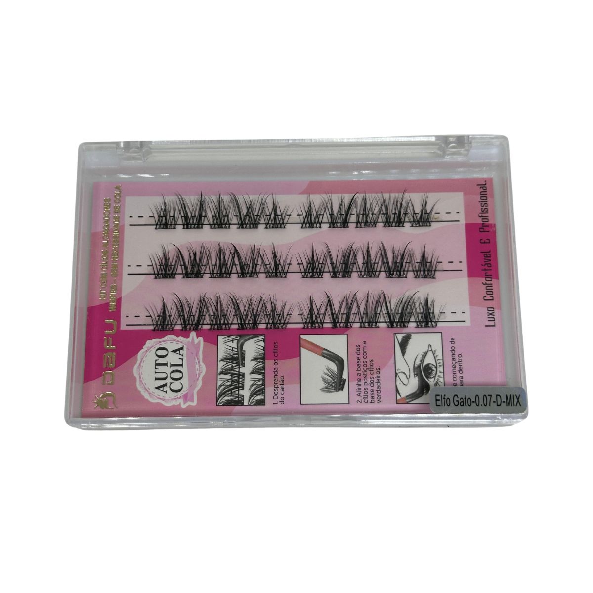 KIT CILIOS DAFU ALONGADORES AUTOCOLA 0.07-D-MIX DF107-FF36