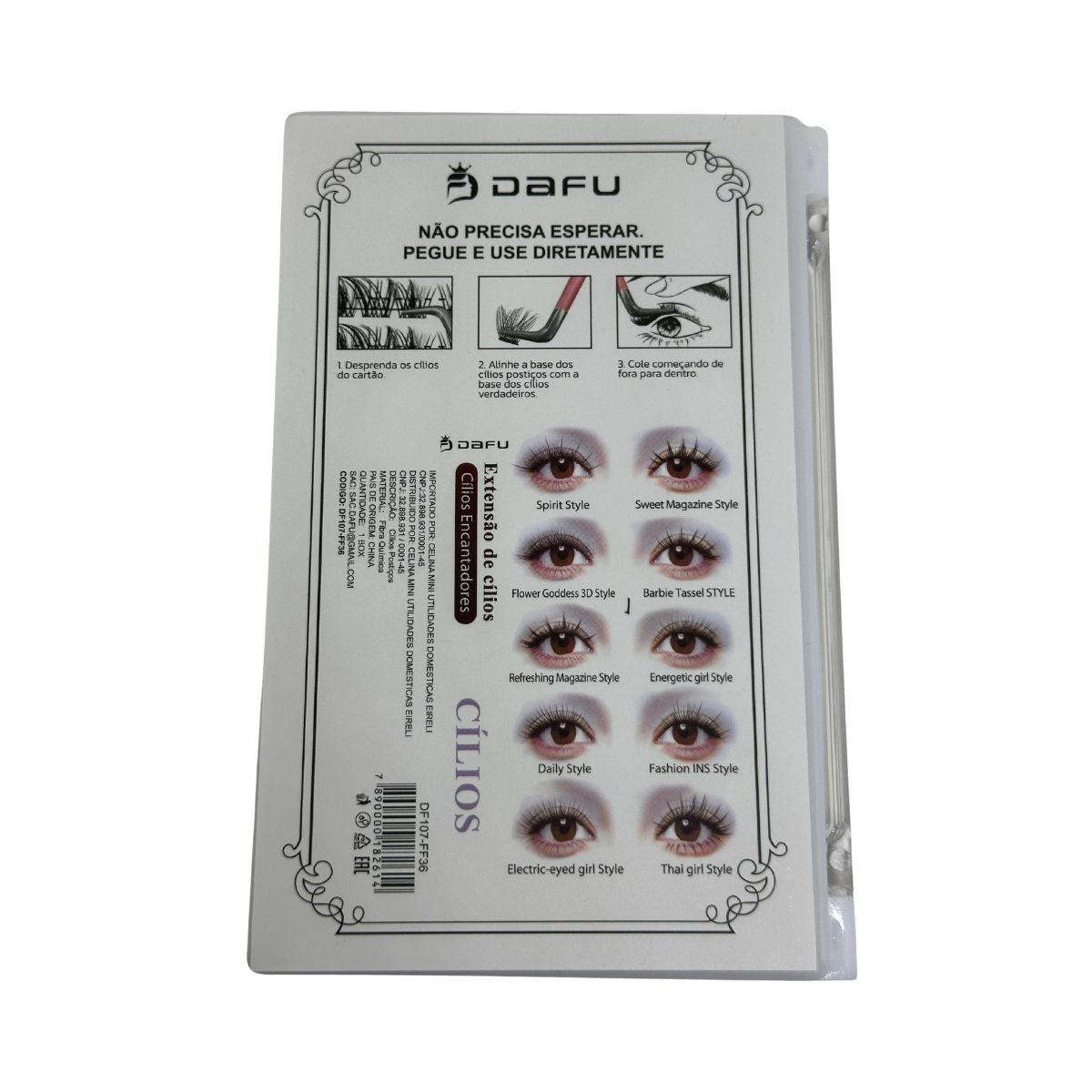 KIT CILIOS DAFU ALONGADORES AUTOCOLA 0.07-D-MIX DF107-FF36