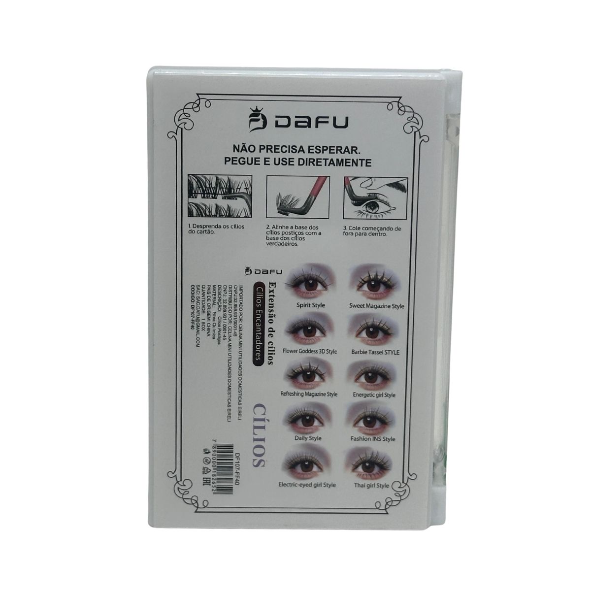 KIT CILIOS DAFU ALONGADORES AUTOCOLA 0.07-D-MIX DF107-FF40