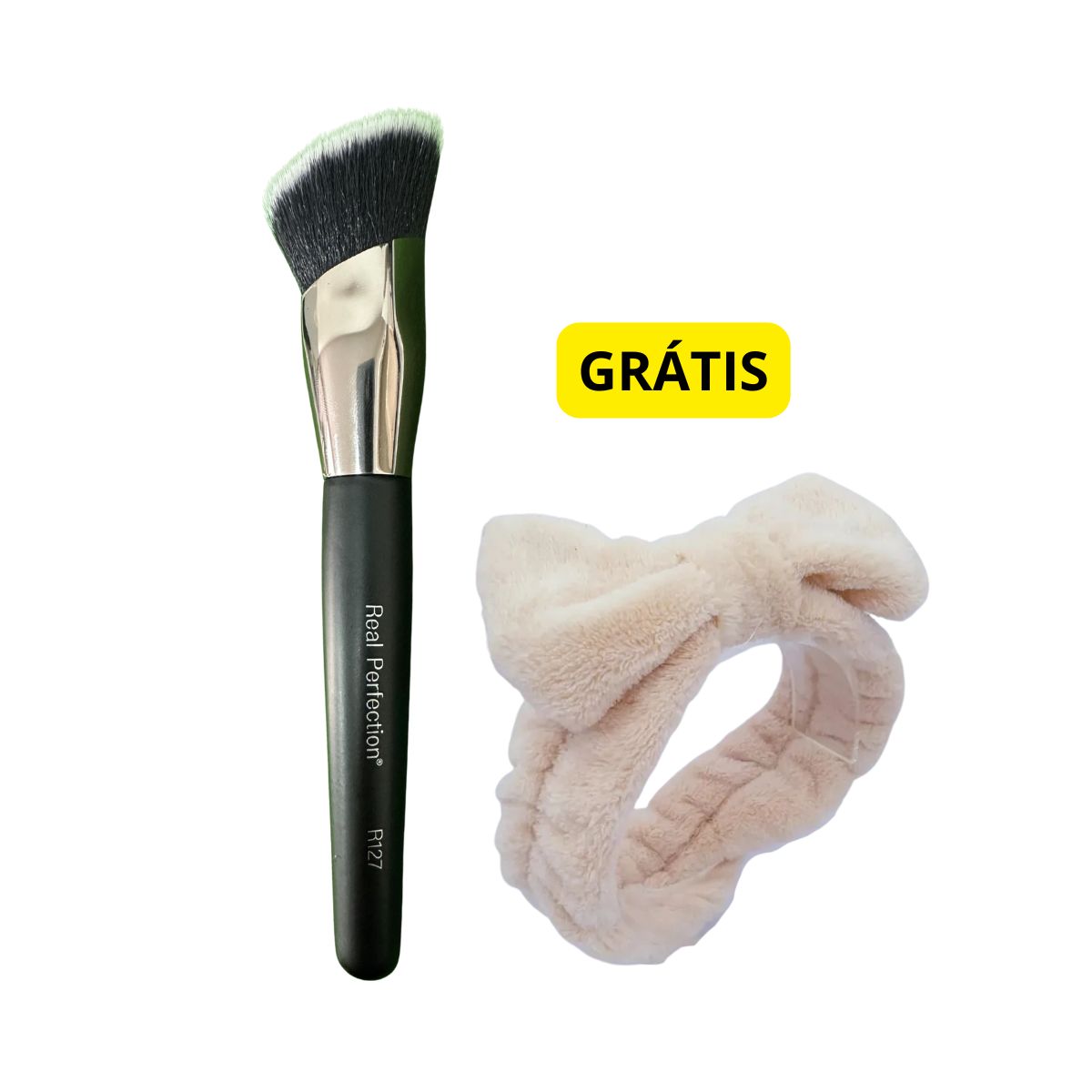 KIT REAL PERFECTION PINCEL PARA CONTORNO R127 + GRÁTIS FAIXA ATOALHADA PARA MAQU