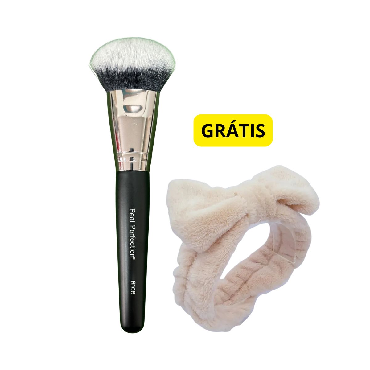 KIT REAL PERFECTION PINCEL PARA BLUSH R106 + GRÁTIS FAIXA ATOALHADA PARA MAQUIAG