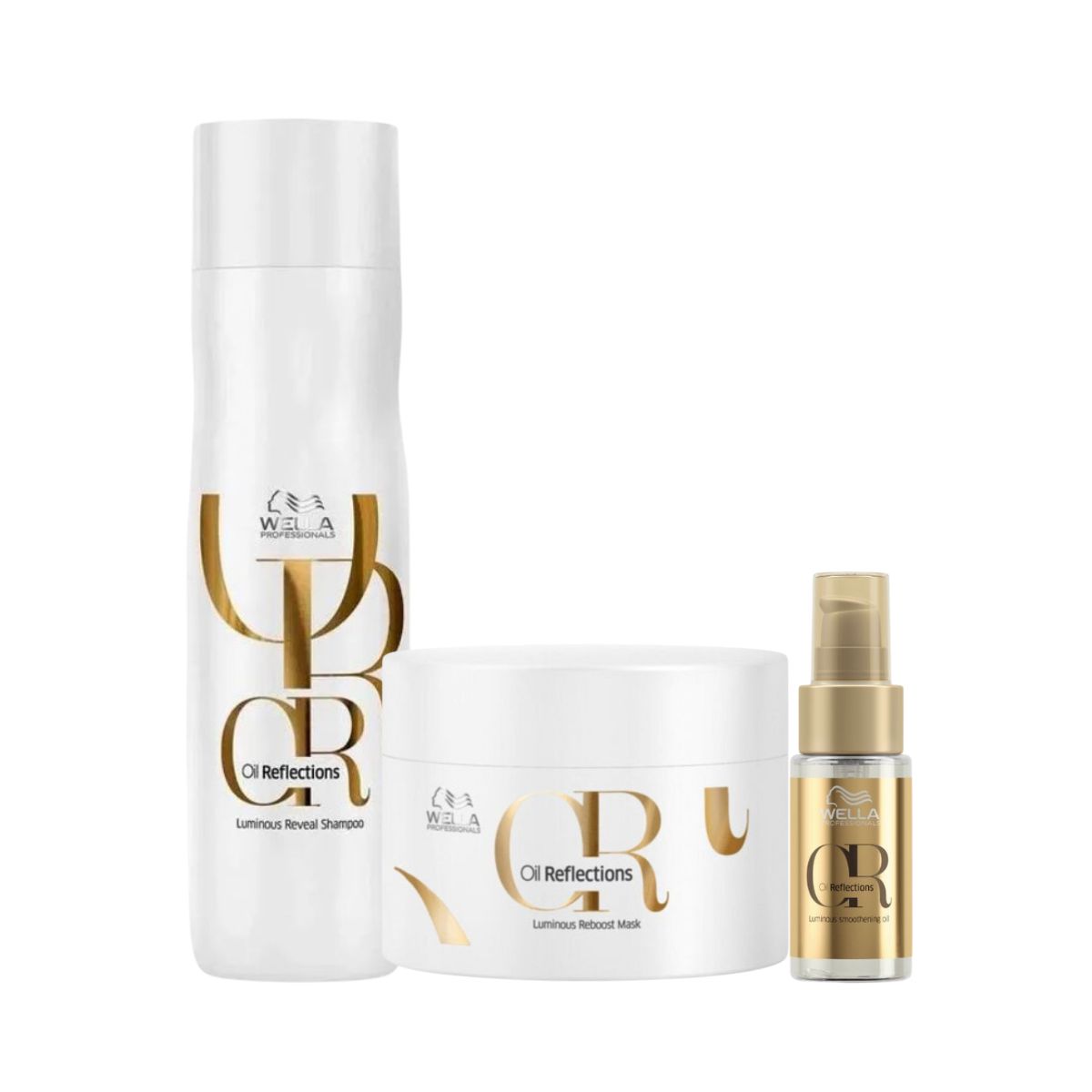 KIT WELLA SHAMPOO 250ML + MÁSCARA 150ML + ÓLEO CAPILAR OIL REFLECTIONS 30ML
