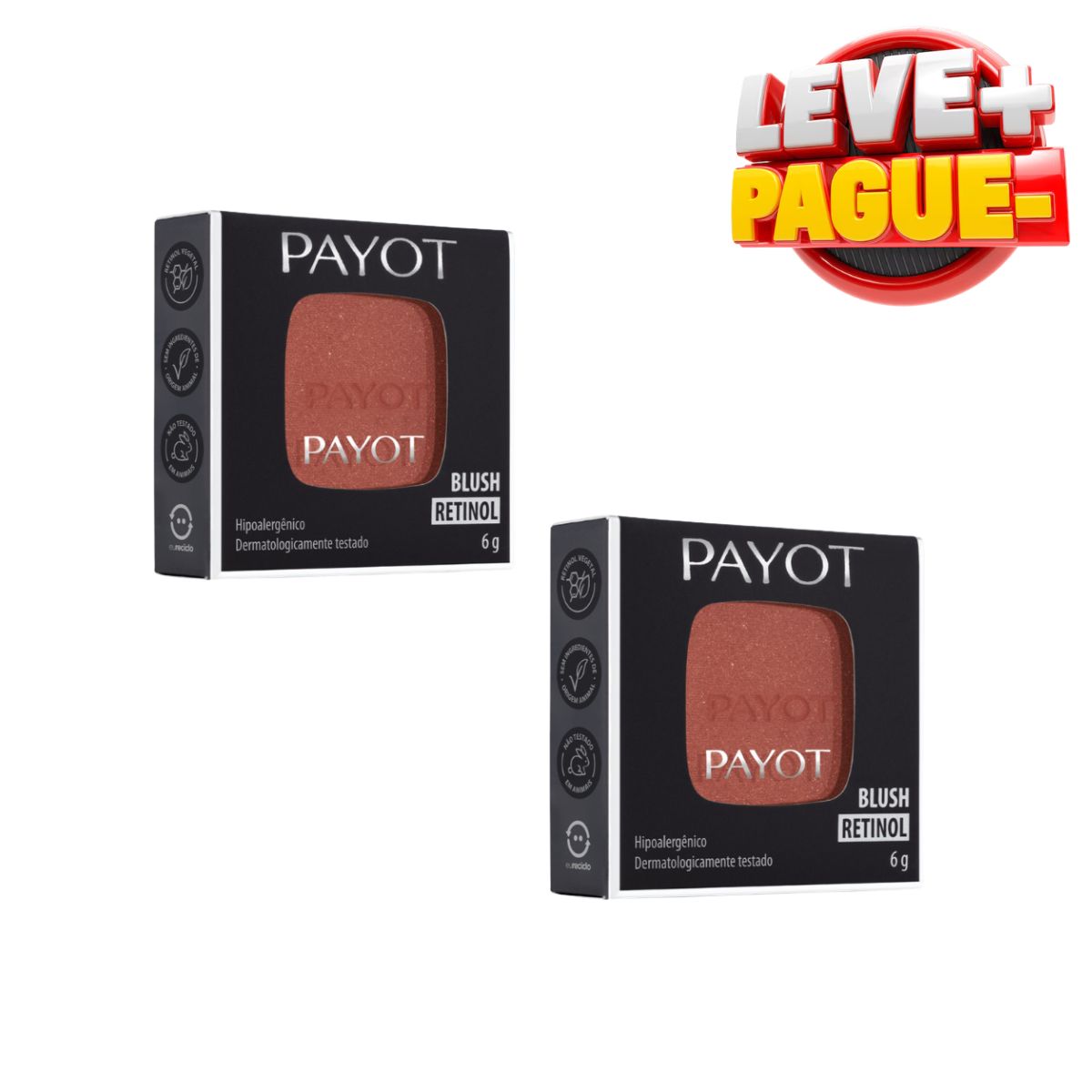 KIT PAYOT LEVE + PAGUE - BLUSHES RETINOL MARROM APIMENTADO 6G